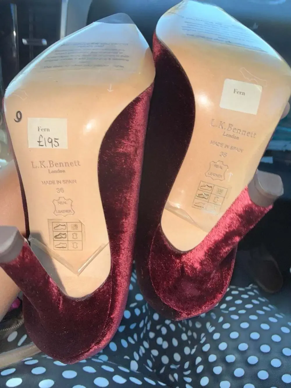 L.K. Bennett Fern Burgundy Velvet Pointed-Toe Stiletto Pumps